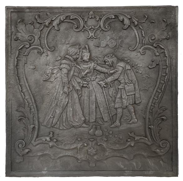 Plaque de cheminée de style Louis XV  Plaque de cheminée de style Louis XV