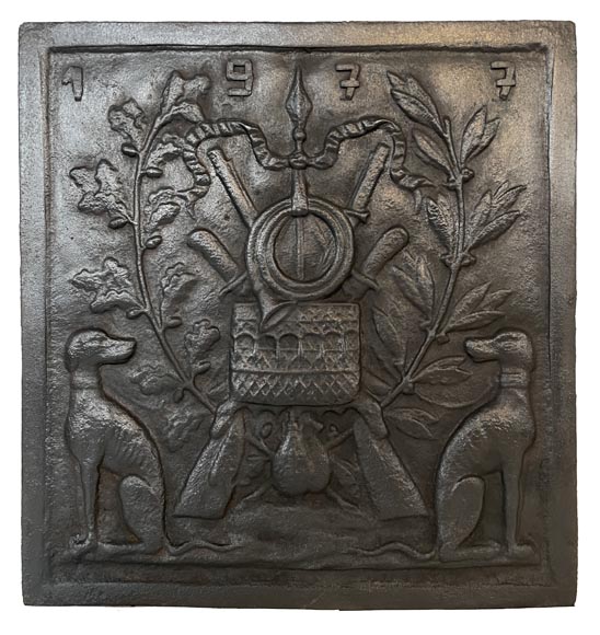 Plaque de cheminée moderne au décor de chasse Plaque de cheminée moderne au décor de chasse-0