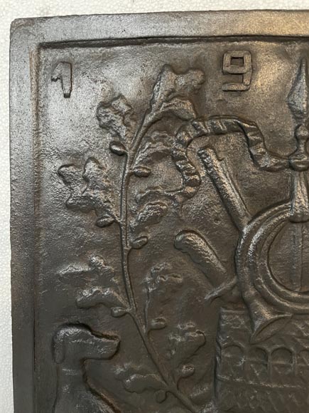 Plaque de cheminée moderne au décor de chasse Plaque de cheminée moderne au décor de chasse-2