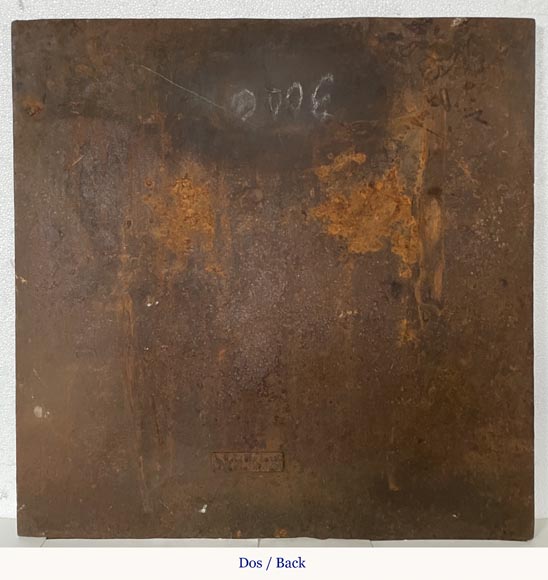 Plaque de cheminée au décor de scène paysanne Plaque de cheminée au décor de scène paysanne-6