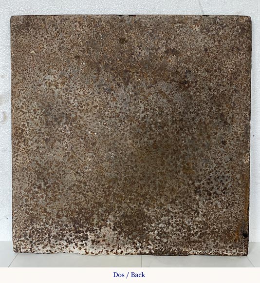 Plaque de cheminée ancienne au cavalier Plaque de cheminée ancienne au cavalier-7