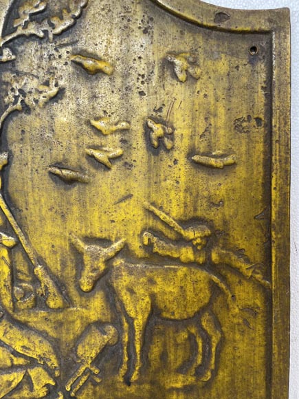 Matrice de plaque de cheminée au décor de scène paysanne Matrice de plaque de cheminée au décor de scène paysanne-3