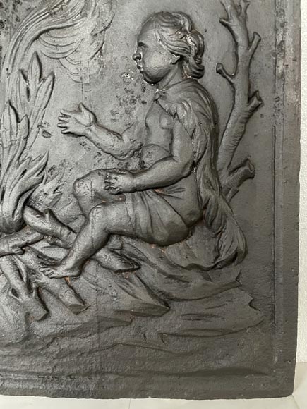 Petite plaque de cheminée aux paysans au bord du feu Petite plaque de cheminée aux paysans au bord du feu-4