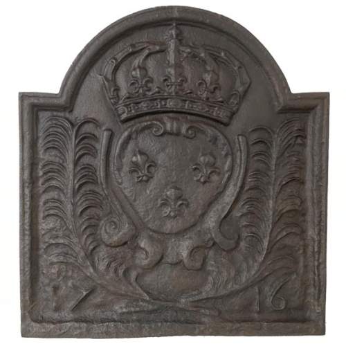 Plaque de cheminée aux armes de France couronnées