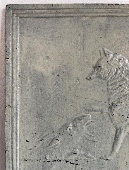 Plaque de cheminée « Le Renard et le Bouc » de Jean de La Fontaine Plaque de cheminée « Le Renard et le Bouc » de Jean de La Fontaine-1