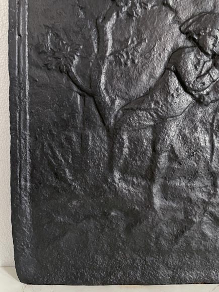 Plaque de cheminée au décor de scène galante Plaque de cheminée au décor de scène galante-4