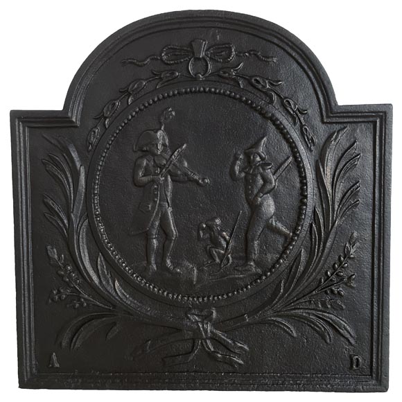 Plaque de cheminée de style Louis XVI  Plaque de cheminée de style Louis XVI