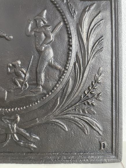 Plaque de cheminée de style Louis XVI  Plaque de cheminée de style Louis XVI