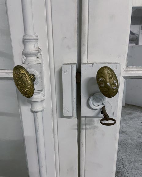 Lot de trois doubles portes vitrées en bois Lot de trois doubles portes vitrées en bois-2