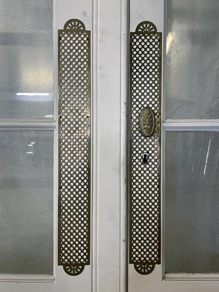 Lot de trois doubles portes vitrées en bois Lot de trois doubles portes vitrées en bois-7