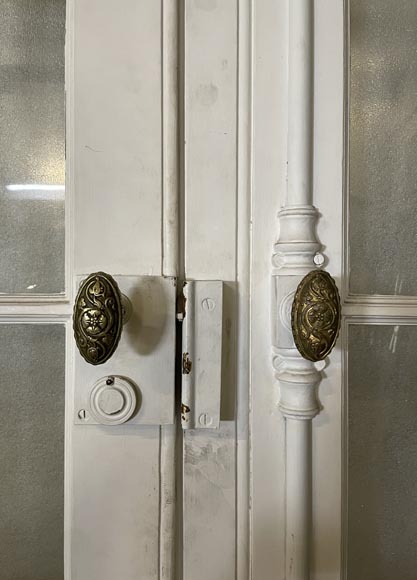 Lot de trois doubles portes vitrées en bois Lot de trois doubles portes vitrées en bois-9