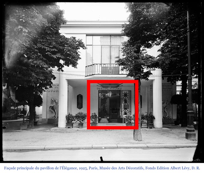 Armand Albert RATEAU (création) Baguès FRÈRES (exécution) double-porte Art déco en fer forgé polychrome au décor de palmiers, après 1925 Armand Albert RATEAU (création) Baguès FRÈRES (exécution) double-porte Art déco en fer forgé polychrome au décor de palmiers, après 1925-1