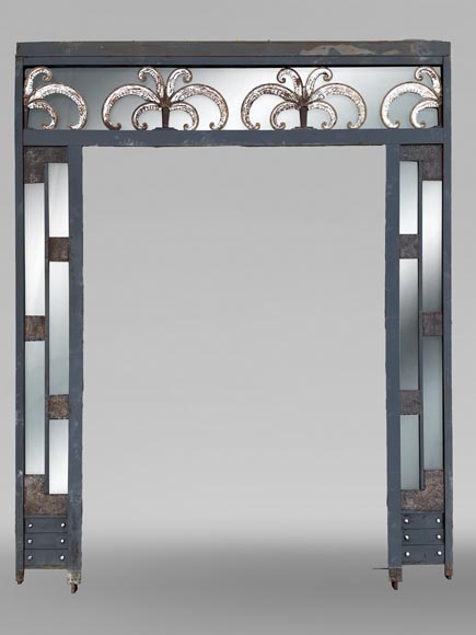 Armand Albert RATEAU (création) Baguès FRÈRES (exécution) double-porte Art déco en fer forgé polychrome au décor de palmiers, après 1925 Armand Albert RATEAU (création) Baguès FRÈRES (exécution) double-porte Art déco en fer forgé polychrome au décor de palmiers, après 1925-5