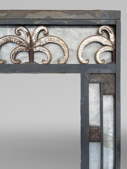 Armand Albert RATEAU (création) Baguès FRÈRES (exécution) double-porte Art déco en fer forgé polychrome au décor de palmiers, après 1925 Armand Albert RATEAU (création) Baguès FRÈRES (exécution) double-porte Art déco en fer forgé polychrome au décor de palmiers, après 1925-9