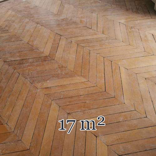 Lot de 17 m² de parquet ancien Point de Hongrie en chêne