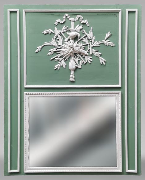 Petit trumeau d'époque Louis XVI à l'allégorie de l'été en bois sculpté et peint Petit trumeau d'époque Louis XVI à l'allégorie de l'été en bois sculpté et peint-0