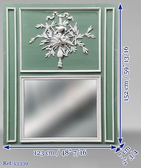 Petit trumeau d'époque Louis XVI à l'allégorie de l'été en bois sculpté et peint Petit trumeau d'époque Louis XVI à l'allégorie de l'été en bois sculpté et peint-7