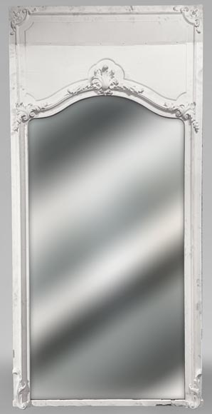 Trumeau de style Louis XV blanc aux décor rocaille Trumeau de style Louis XV blanc aux décor rocaille-0