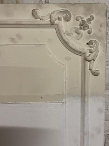 Trumeau de style Louis XV blanc aux décor rocaille Trumeau de style Louis XV blanc aux décor rocaille-4