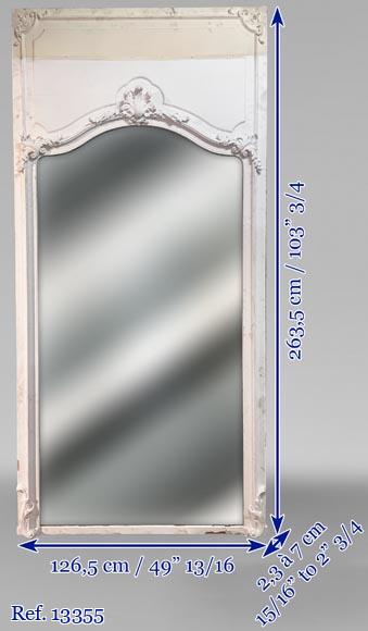 Trumeau de style Louis XV blanc aux décor rocaille Trumeau de style Louis XV blanc aux décor rocaille-9