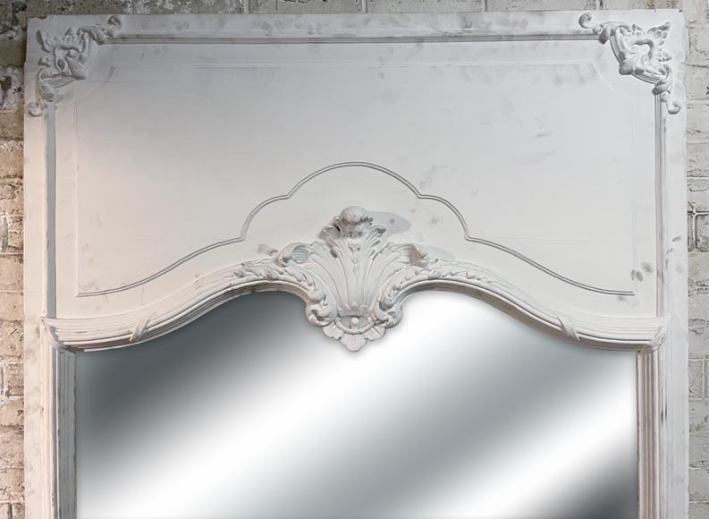 Grand trumeau de style Louis XV à la coquille, fin du XIXe siècle Grand trumeau de style Louis XV à la coquille, fin du XIXe siècle-1