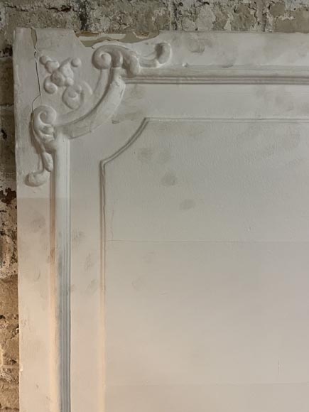 Trumeau de style Louis XV en bois peint en blanc à la coquille Trumeau de style Louis XV en bois peint en blanc à la coquille-3