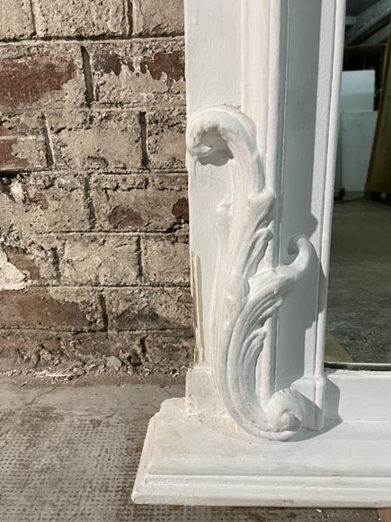 Trumeau de style Louis XV en bois peint en blanc à la coquille Trumeau de style Louis XV en bois peint en blanc à la coquille-5