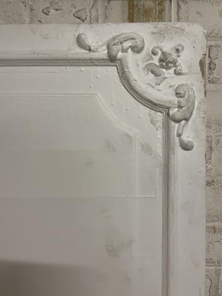 Trumeau de style Louis XV en bois peint en blanc à la coquille Trumeau de style Louis XV en bois peint en blanc à la coquille-6