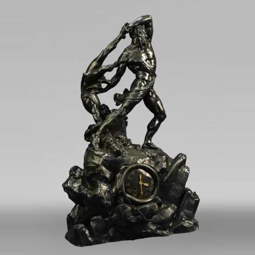 Antonio CANOVA (sculpteur), INGÉ et SOYER (attribué à), Pendule « Hercule et Lichas », vers 1840