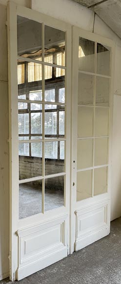 Double porte en bois à miroir  Double porte en bois à miroir -1