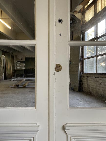 Double porte en bois à miroir  Double porte en bois à miroir -5