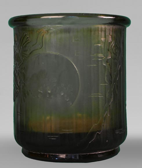 Émile GALLÉ pour L'ESCALIER DE CRISTAL, Petit vase tubulaire japonisant en verre ambré Émile GALLÉ pour L'ESCALIER DE CRISTAL, Petit vase tubulaire japonisant en verre ambré-2