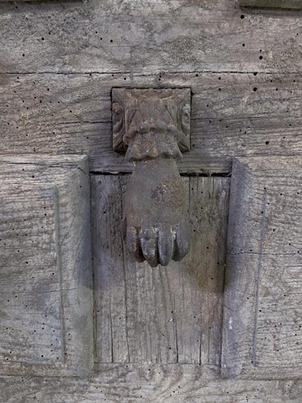 Grande porte ancienne en sapin, XVIIIe siècle Grande porte ancienne en sapin, XVIIIe siècle-3