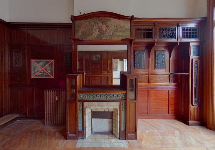 Pièce de boiserie Art & Craft provenant de l’hôtel particulier de l’architecte Henry GUEDY, 1912-1913-0