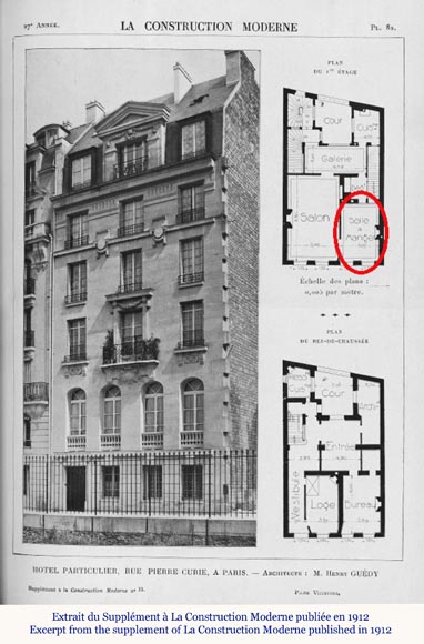 Pièce de boiserie Art & Craft provenant de l’hôtel particulier de l’architecte Henry GUEDY, 1912-1913 Pièce de boiserie Art & Craft provenant de l’hôtel particulier de l’architecte Henry GUEDY, 1912-1913-1