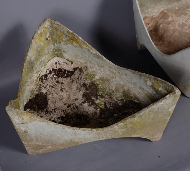 Willy Guhl, rare paire de jardinière dent, vers 1954 Willy Guhl, rare paire de jardinière dent, vers 1954-5