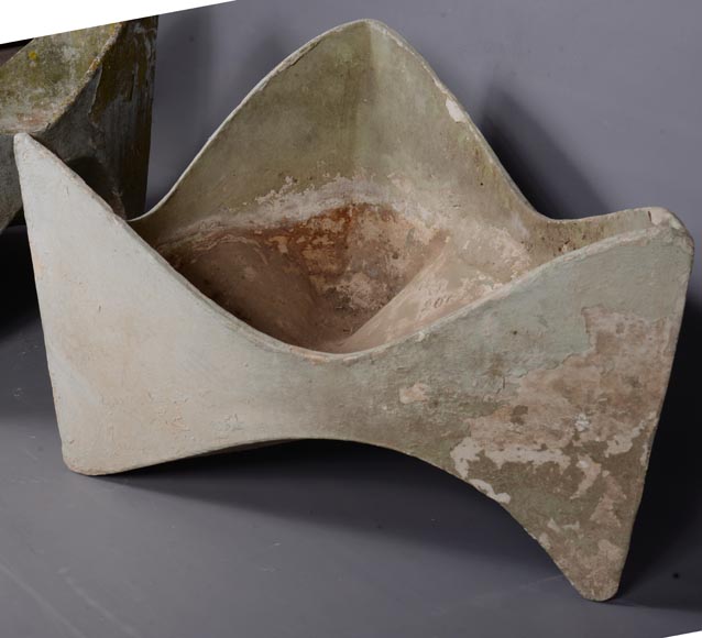 Willy Guhl, rare paire de jardinière dent, vers 1954 Willy Guhl, rare paire de jardinière dent, vers 1954-7