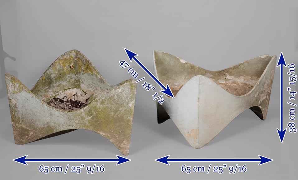 Willy Guhl, rare paire de jardinière dent, vers 1954 Willy Guhl, rare paire de jardinière dent, vers 1954-9