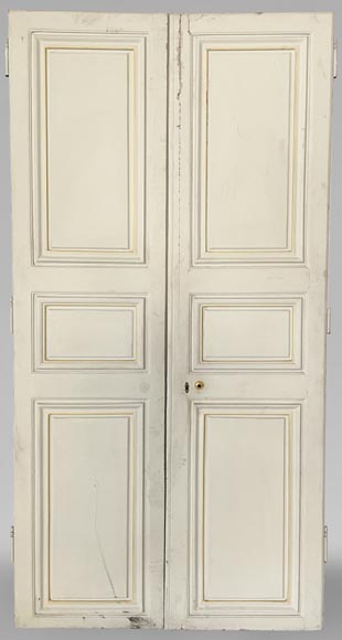 Lot de trois double portes en bois peint Lot de trois double portes en bois peint-11
