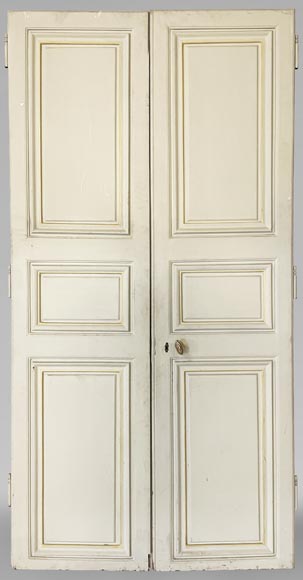 Lot de trois double portes en bois peint Lot de trois double portes en bois peint-15