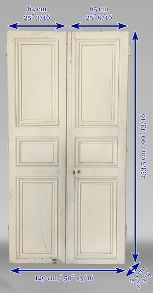 Lot de trois double portes en bois peint Lot de trois double portes en bois peint-21