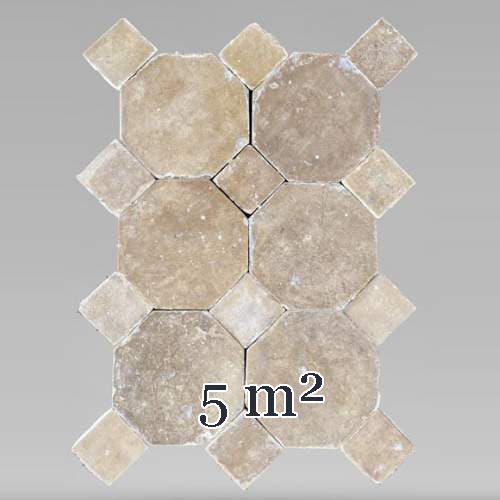 Environ 5 m² de sol à cabochons en pierre