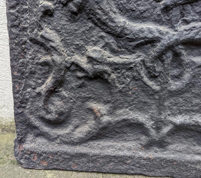 Plaque de cheminée au caducée de Mercure et cornes d'abondance Plaque de cheminée au caducée de Mercure et cornes d'abondance-4