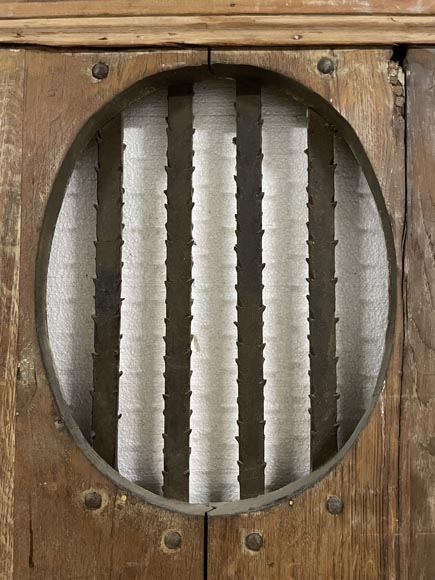 Petit porte ancienne simple en chêne avec ouverture ovale Petit porte ancienne simple en chêne avec ouverture ovale-5