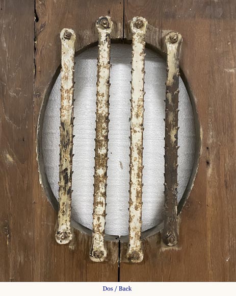 Petit porte ancienne simple en chêne avec ouverture ovale Petit porte ancienne simple en chêne avec ouverture ovale-8