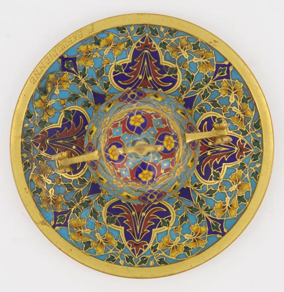 F. BARBEDIENNE - Petit encrier en bronze à décor de cloisonné F. BARBEDIENNE - Petit encrier en bronze à décor de cloisonné-7