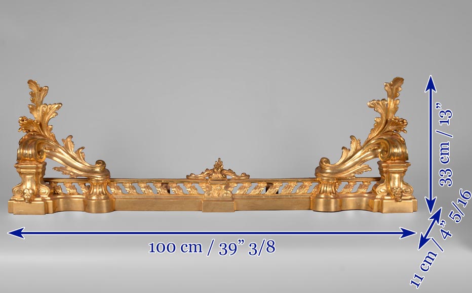 Chenets et barre de foyer aux feuilles d'acanthe Chenets et barre de foyer aux feuilles d'acanthe-8