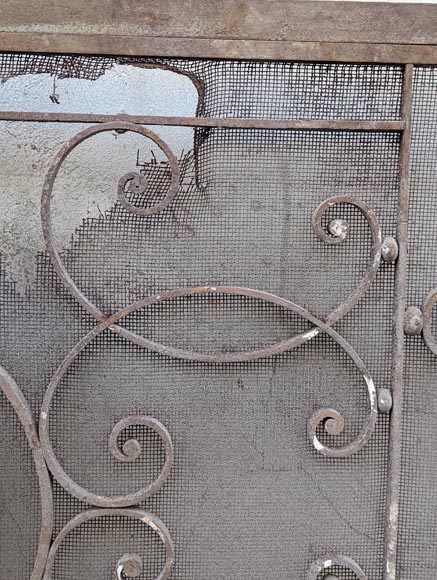 Paire de cache-radiateurs en fer forgé aux L entrelacés Paire de cache-radiateurs en fer forgé aux L entrelacés-7