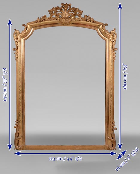 Très beau trumeau de style Louis XV à la coquille ajourée Très beau trumeau de style Louis XV à la coquille ajourée-10