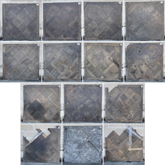 Environ 11 m² de parquet Versailles en chêne, XVIIIe siècle Environ 11 m² de parquet Versailles en chêne, XVIIIe siècle-5